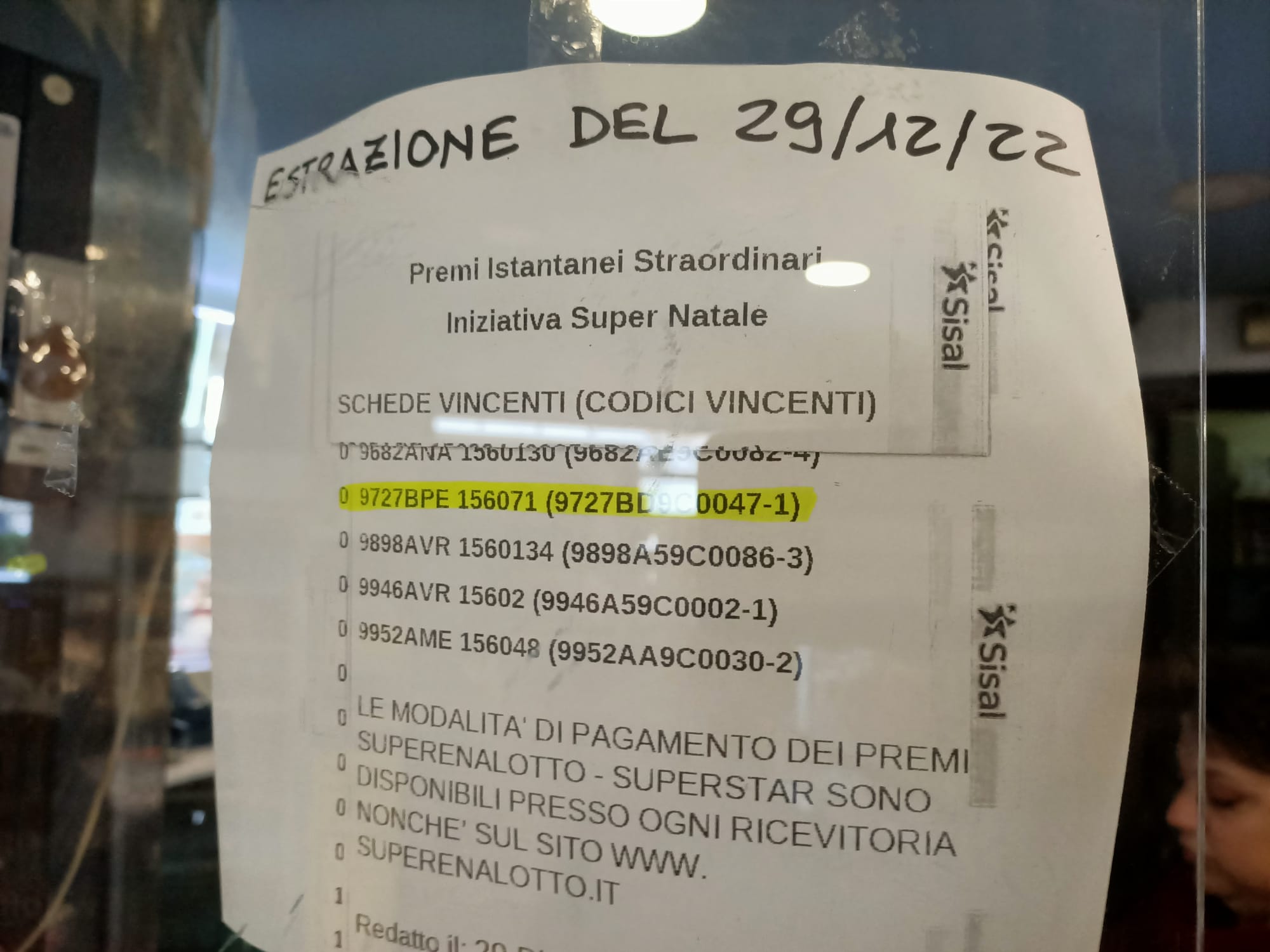 SuperEnalotto Estrazione Super Natale Vincita Da 20mila Euro A