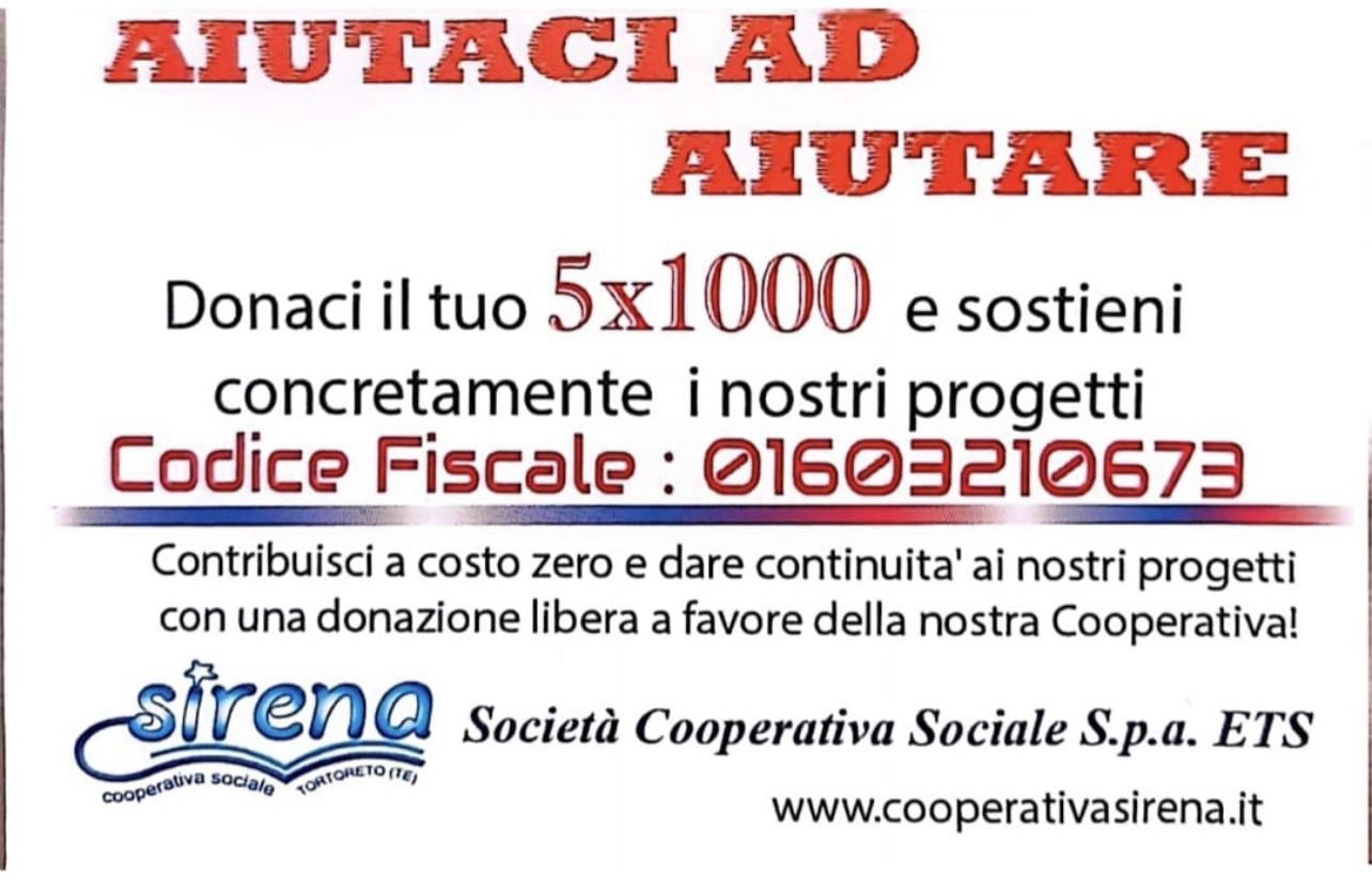 Cooperativa Sirena Aiutaci Ad Aiutare Dona Il Tuo X Per La