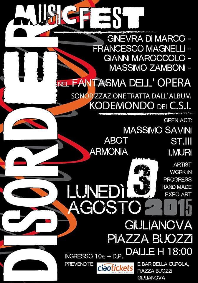Disorder Music Fest, i C.S.I. a Giulianova nel nome di Lorenzo