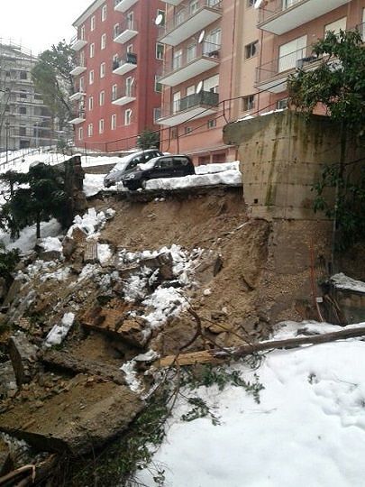 Emergenza neve a Chieti, frane: sgomberate per inagibilità alcune abitazioni