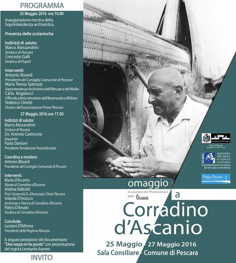 Pescara, convegno su Corradino D’Ascanio: l’inventore della Vespa e dell’elicottero