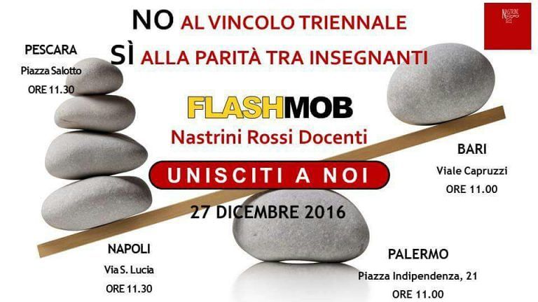 Pescara, la protesta dei docenti dei Nastrini Rossi in piazza Salotto