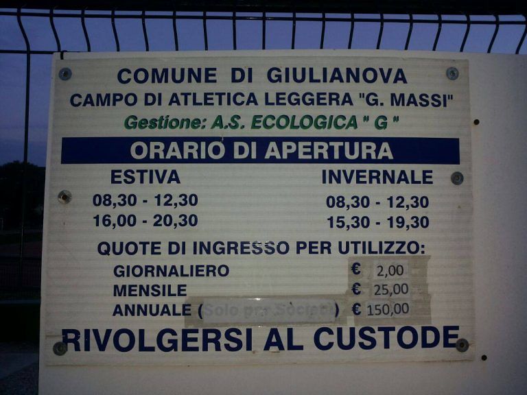 Giulianova, Castrum chiuso per lavori: sconti per gli allenamenti al Campo Scuola