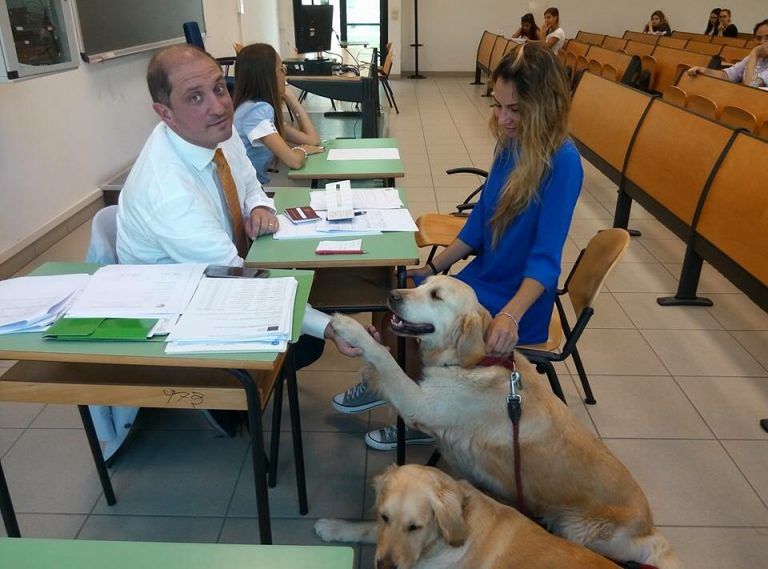 Teramo, cani per ridurre lo stress da esami alla facoltà di Veterinaria FOTO