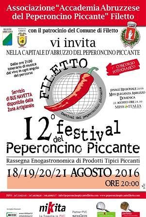 Filetto, al via il 12° Festival del Peperoncino Piccante