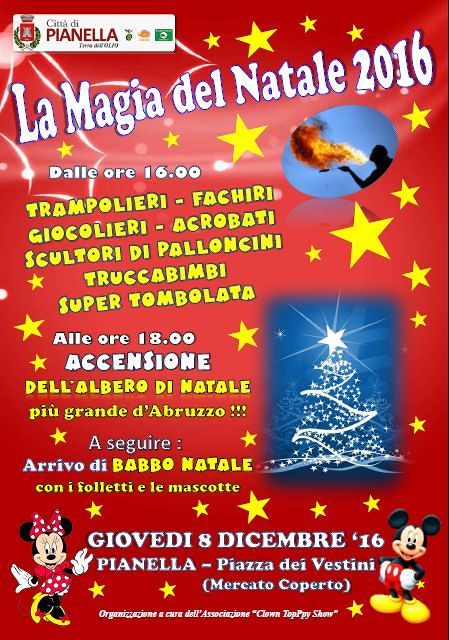 Pianella, si accendono le luci dell’albero di Natale più grande d’Abruzzo