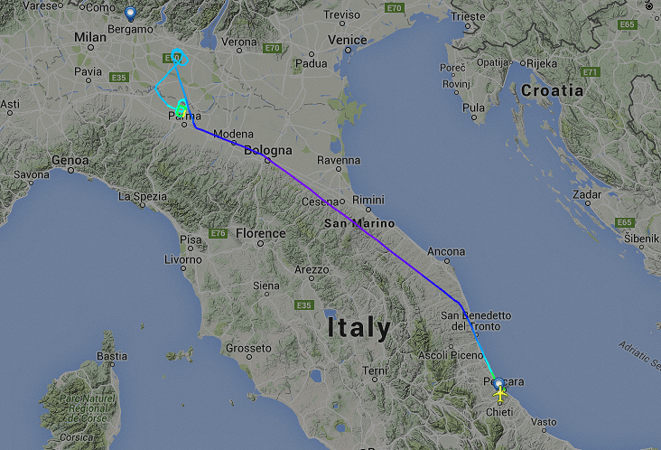 Pescara, volo per Bergamo dirottato a Parma a causa del maltempo