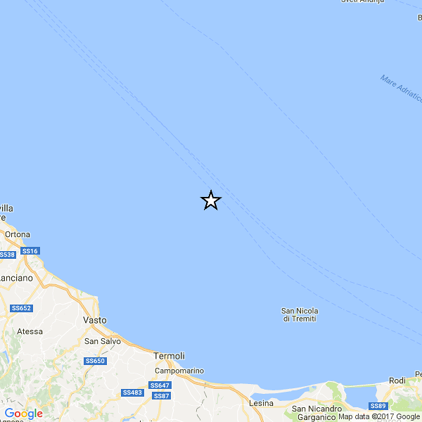 Abruzzo, scossa di terremoto nel Mare Adriatico
