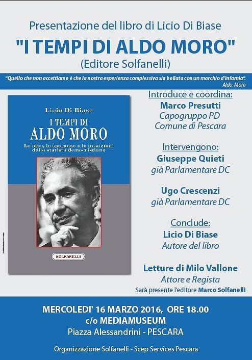Pescara, presentazione del libro ‘I tempi di Aldo Moro’ al Mediamuseum