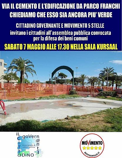 Giulianova, Cittadino Governante e M5S insistono: ‘Via il cemento dal Parco Franchi’