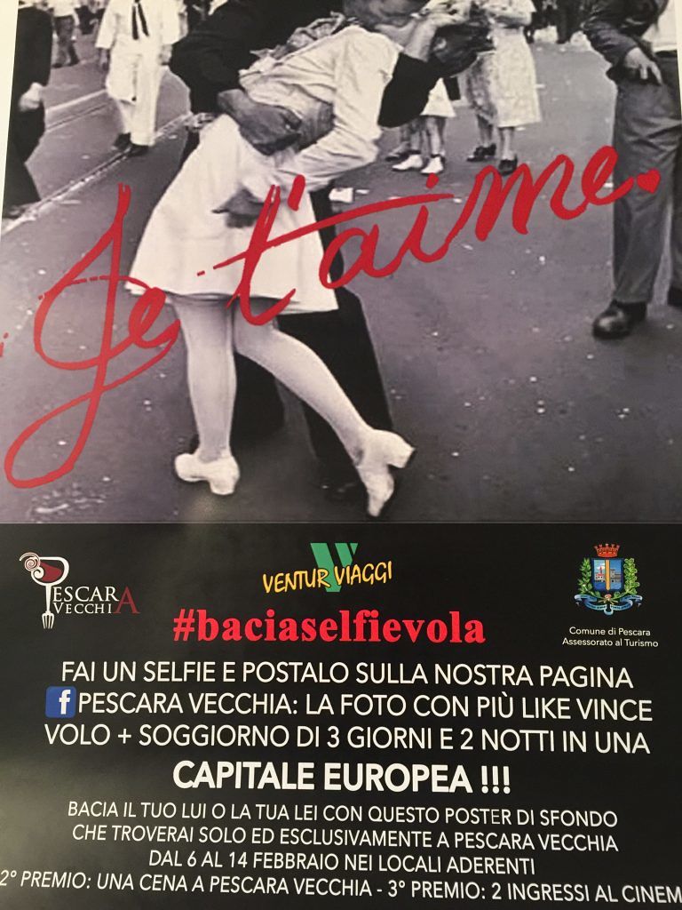 Pescara, San Valentino: torna #baciaselfievola
