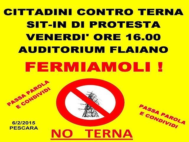 Elettrodotti: domani la manifestazione No-Terna a Pescara