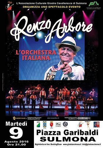 Sulmona, concerto di Renzo Arbore chiuderà cartellone della Giostra Cavalleresca 2016