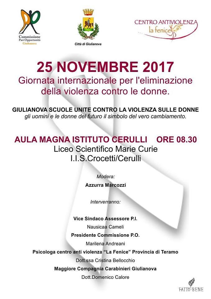 Giulianova, Giornata internazionale contro la violenza sulle donne all’Istituto Cerulli
