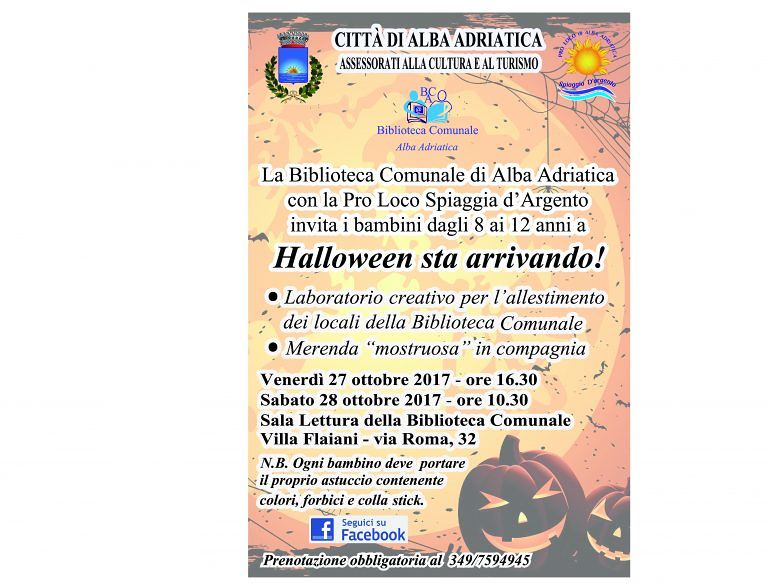 Alba Adriatica, Halloween sta arrivando: laboratori per i bambini