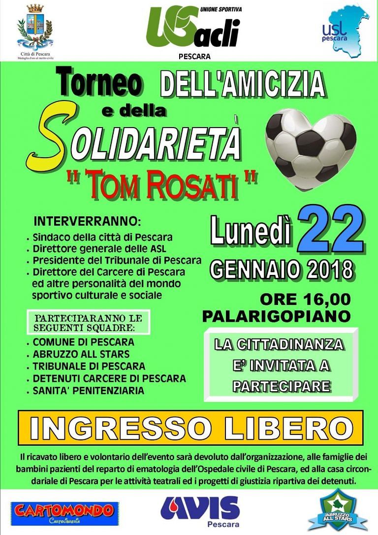Pescara, il Torneo ‘Tom Rosati’ al Pala Rigopiano