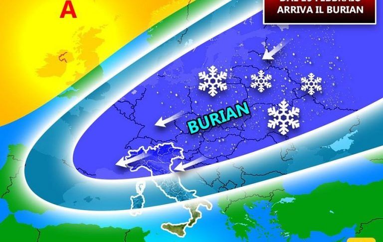 Aria fredda dal Nord: pioggia, neve e gelo anche in Abruzzo