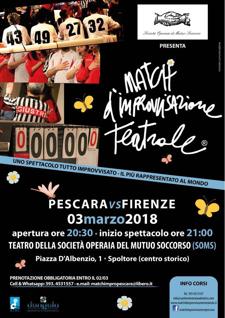 Spoltore, Pescara-Firenze è il nuovo match di improvvisazione teatrale