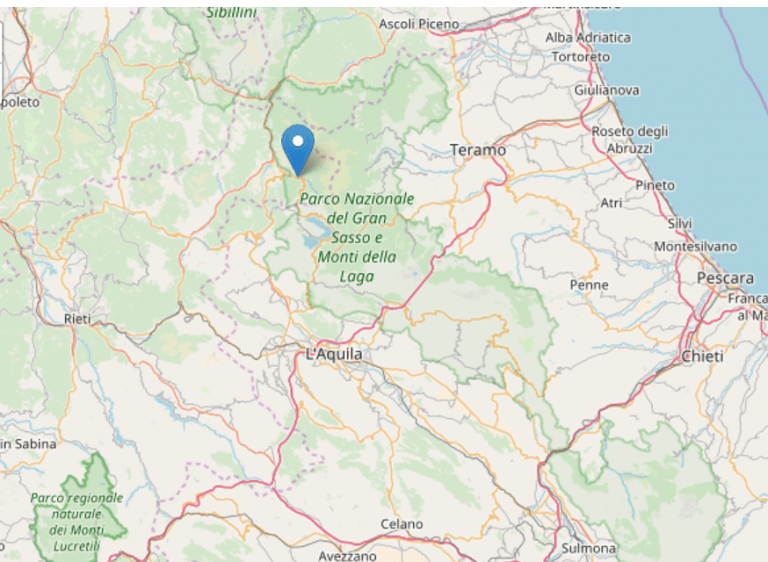 Scossa di terremoto ad Amatrice (3.4) avvertita anche in Abruzzo
