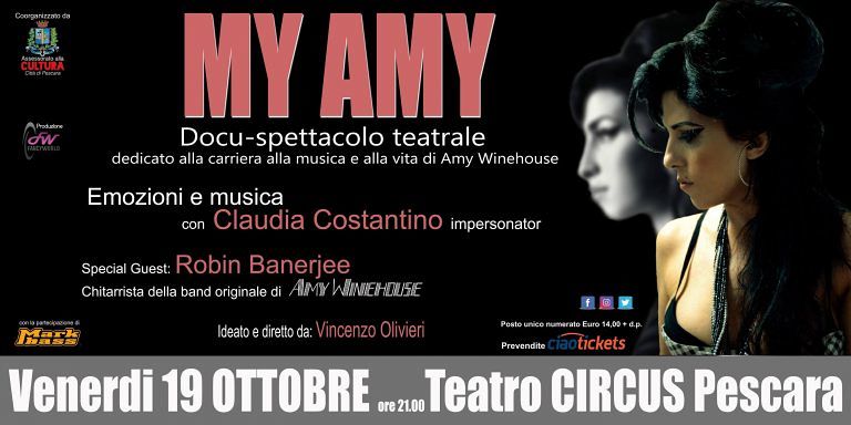 Pescara, lo spettacolo dedicato a Amy Winehouse firmato Vincenzo Olivieri