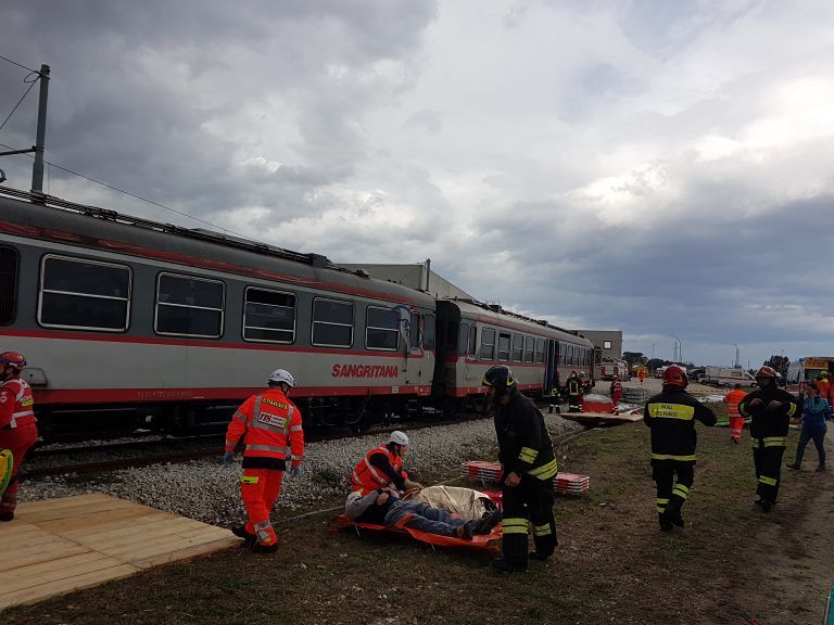 Incidente ferroviario: la simulazione dell’emergenza sanitaria a Lanciano VIDEO