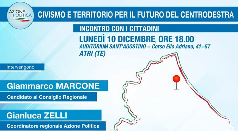 Atri, Giammarco Marcone si candida alla Regione con Azione Politica