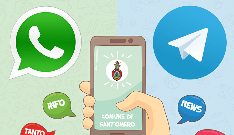 Sant’Omero, il Comune sbarca su WhatsApp e Telegram: l’iniziativa