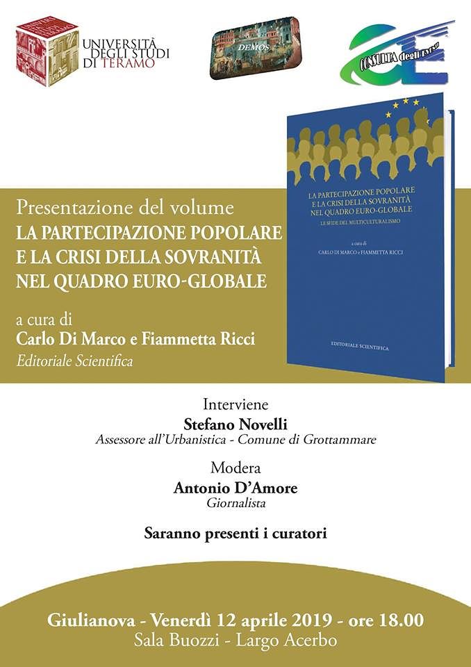 Giulianova: domani la presentazione del volume sulla Democrazia curato da Di Marco e Ricci