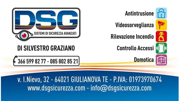 DSG Sistemi di sicurezza avanzati Videosorveglianza Domotica Controllo accessi e tanto altro…A Giulianova (TE)  Assistenza 24 su 24