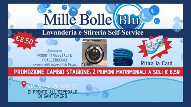Lavanderia Self Service MILLE BOLLE BLU S.Omero (TE) anche Stireria con strumenti professionali di facile utilizzo