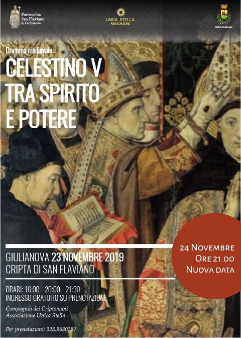 Giulianova, spettacolo teatrale dedicato a Celestino V per San Flaviano