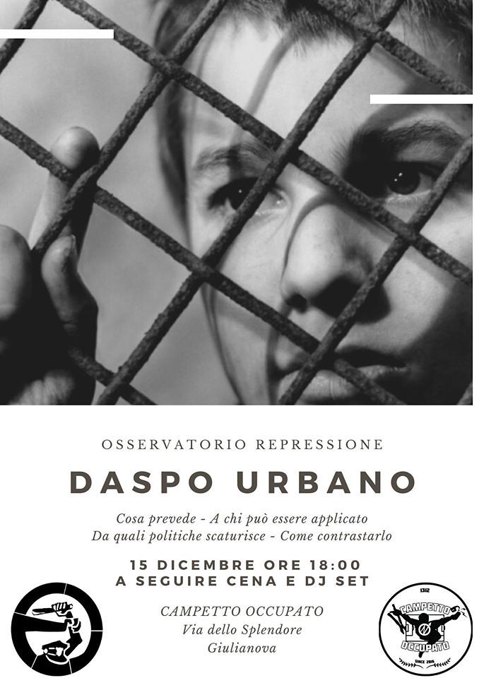Giulianova, polemica sul Daspo Urbano non si placa: evento del Campetto Occupato