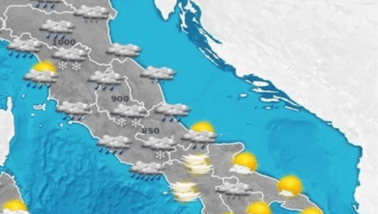 Abruzzo, previsti vento forte e temporali nelle zone interne