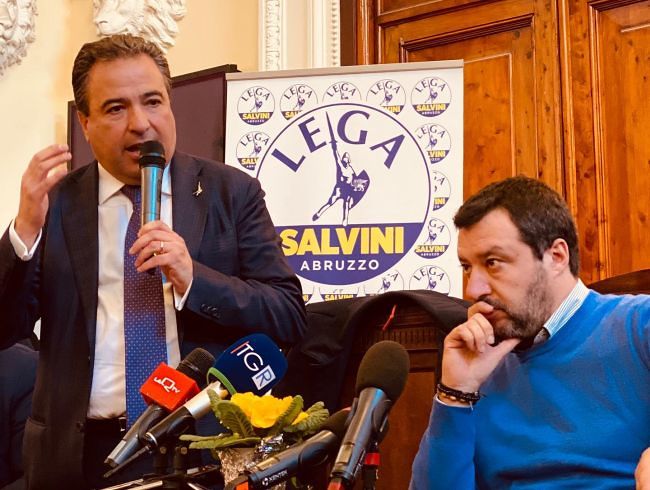Salvini a Chieti per sostenere il candidato sindaco Di Stefano VIDEO