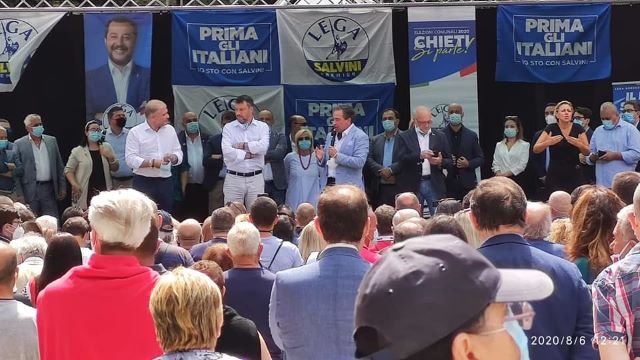 Elezioni Chieti, Matteo Salvini alla Villa Comunale a sostegno di Fabrizio Di Stefano VIDEO
