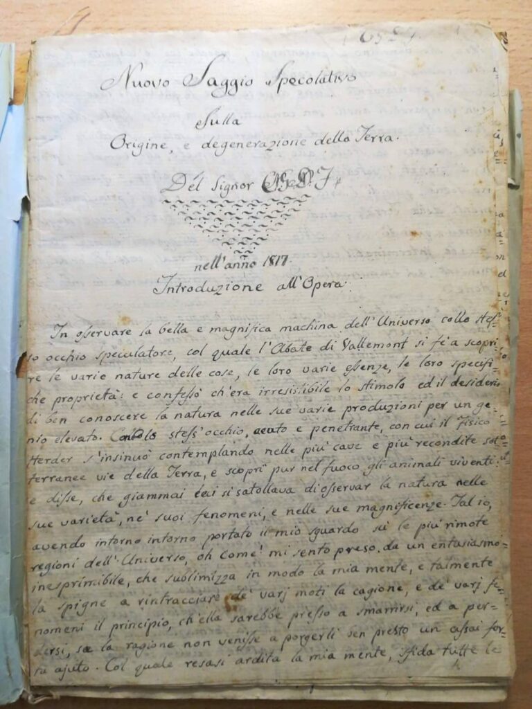 Teramo: dall’Archivio di Stato spunta un manoscritto di Gregorio De Filippis scritto in pieno lockdown