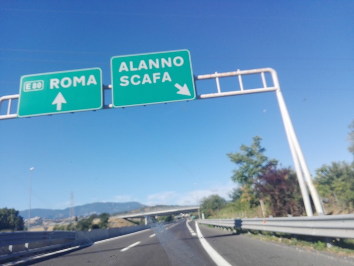 Autostrada: chiuso lo svincolo di Alanno-Scafa