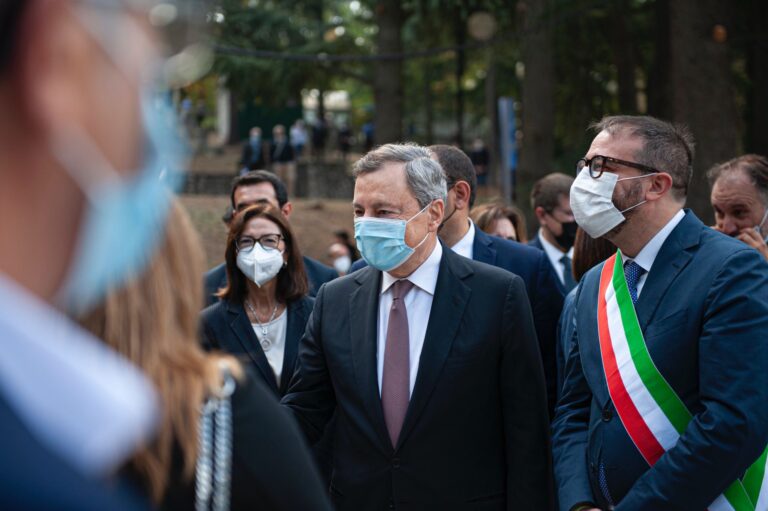 Mario Draghi a L’Aquila per l’inaugurazione del Parco della Memoria FOTO