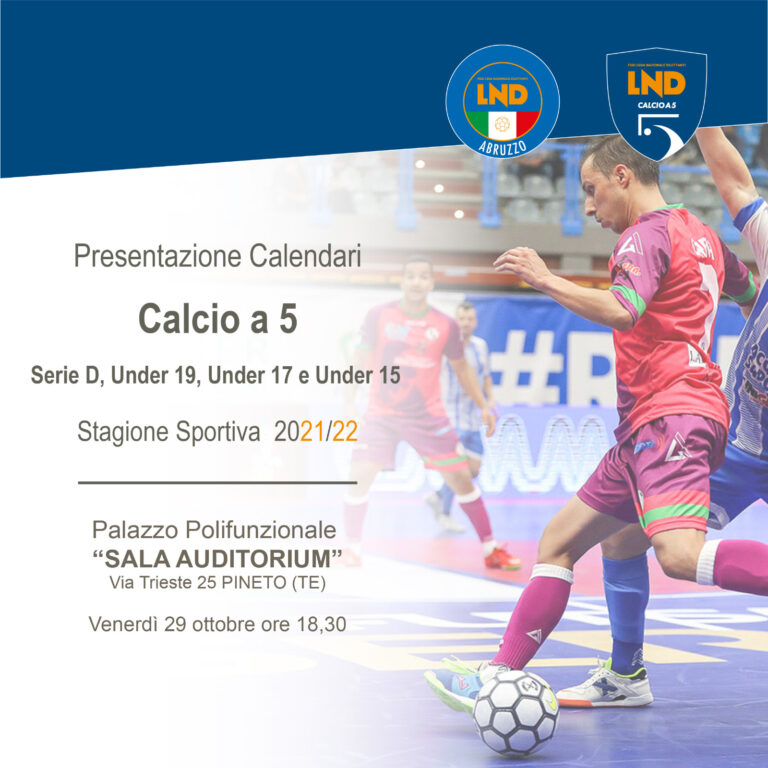 Futsal, a Pineto la presentazione dei calendari di serie D e Under