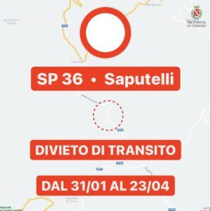 Penna Sant'Andrea: la SP 36 di Saputelli chiude fino ad aprile