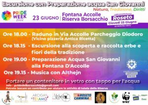 Roseto, escursione di San Giovanni alla Fonte D’Accolle con un evento dedicato al Pride Abruzzo