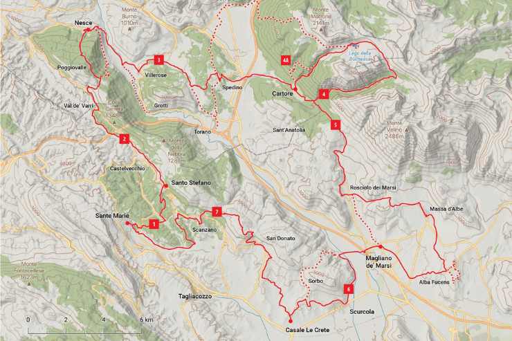 Percorso del Cammino dei Briganti