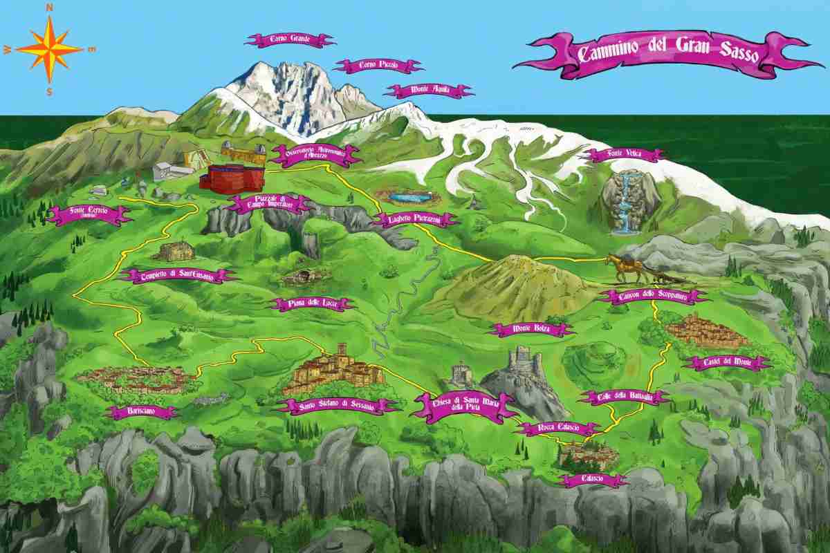 Mappa del Cammino del Gran Sasso 