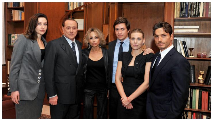 Berlusconi e i figli nati da due matrimoni diversi