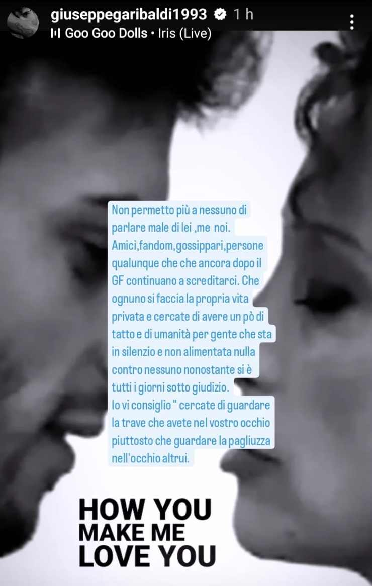 Giuseppe Garibaldi, lo sfogo su Instagram su lui e Beatrice