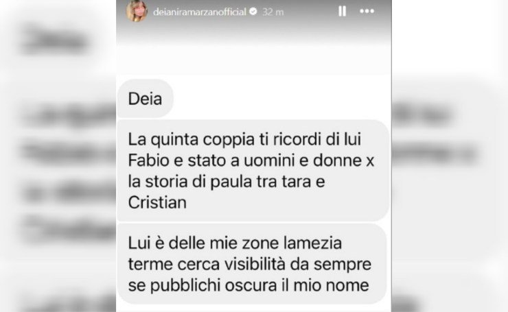 Temptation Island, la segnalazione di Deianira su Fabio