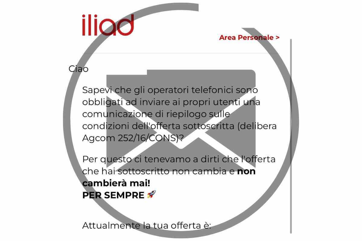 mail Iliad ai clienti