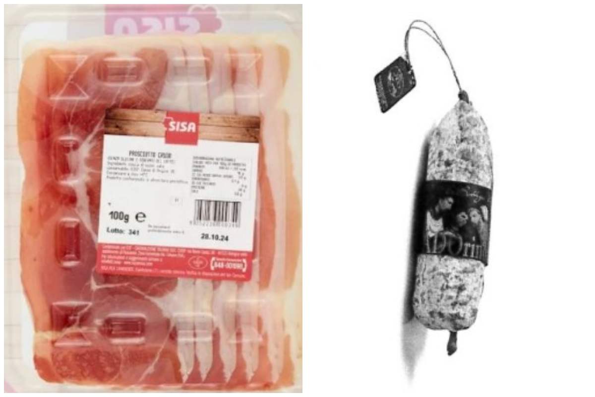 Richiamo alimentare prosciutto crudo e salame 