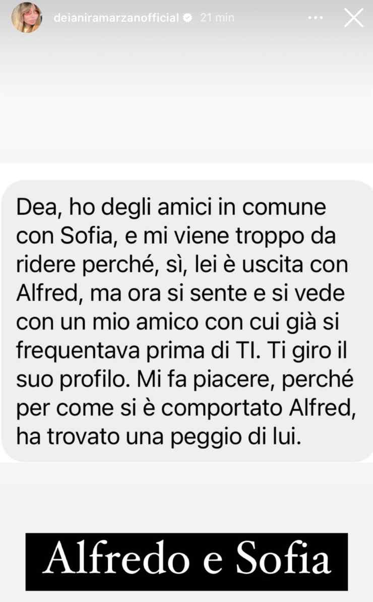 alfred sofia temptation island segnalazione