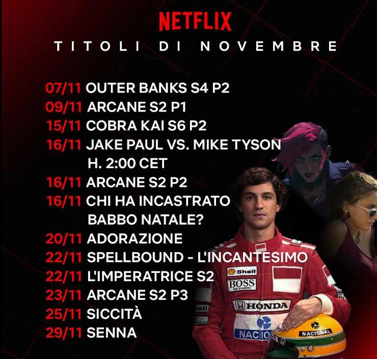 Palinsesto Netflix Novembre